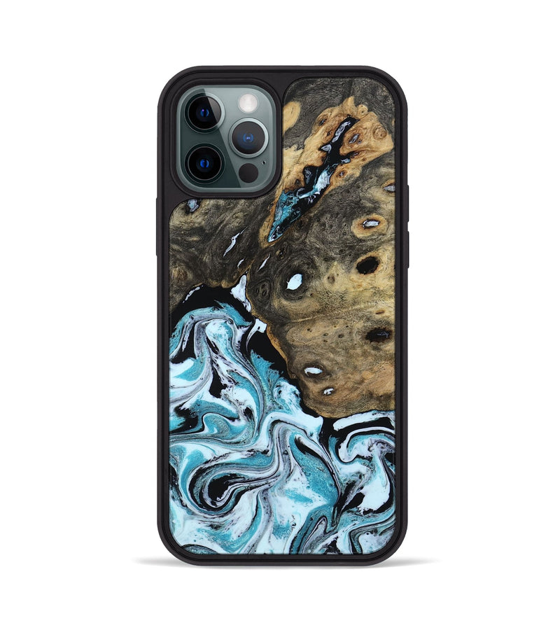 iPhone 12 Pro Wood Phone Case - Ethan (Blue, 801799)