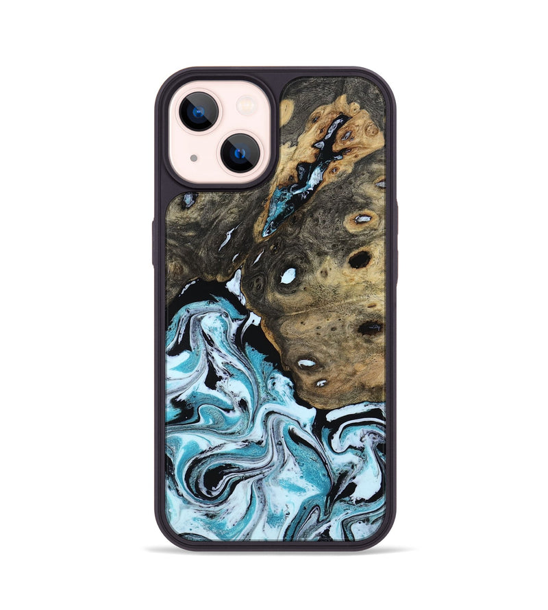 iPhone 14 Wood Phone Case - Ethan (Blue, 801799)