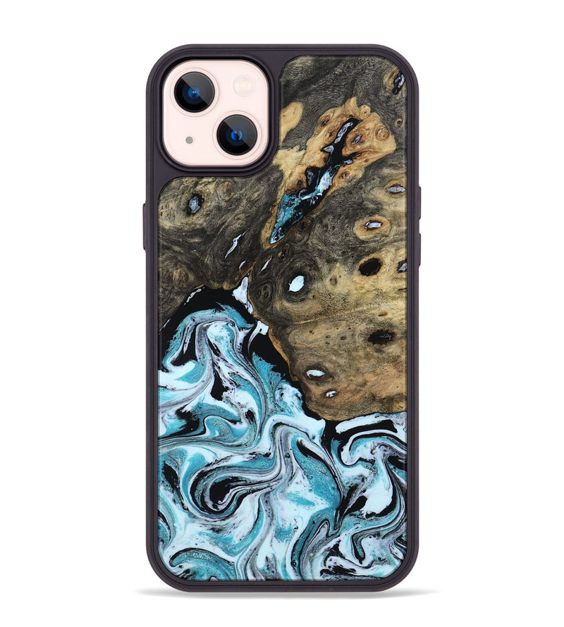 iPhone 14 Plus Wood Phone Case - Ethan (Blue, 801799)