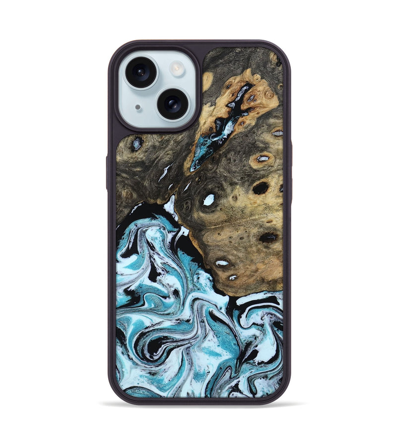iPhone 15 Wood Phone Case - Ethan (Blue, 801799)