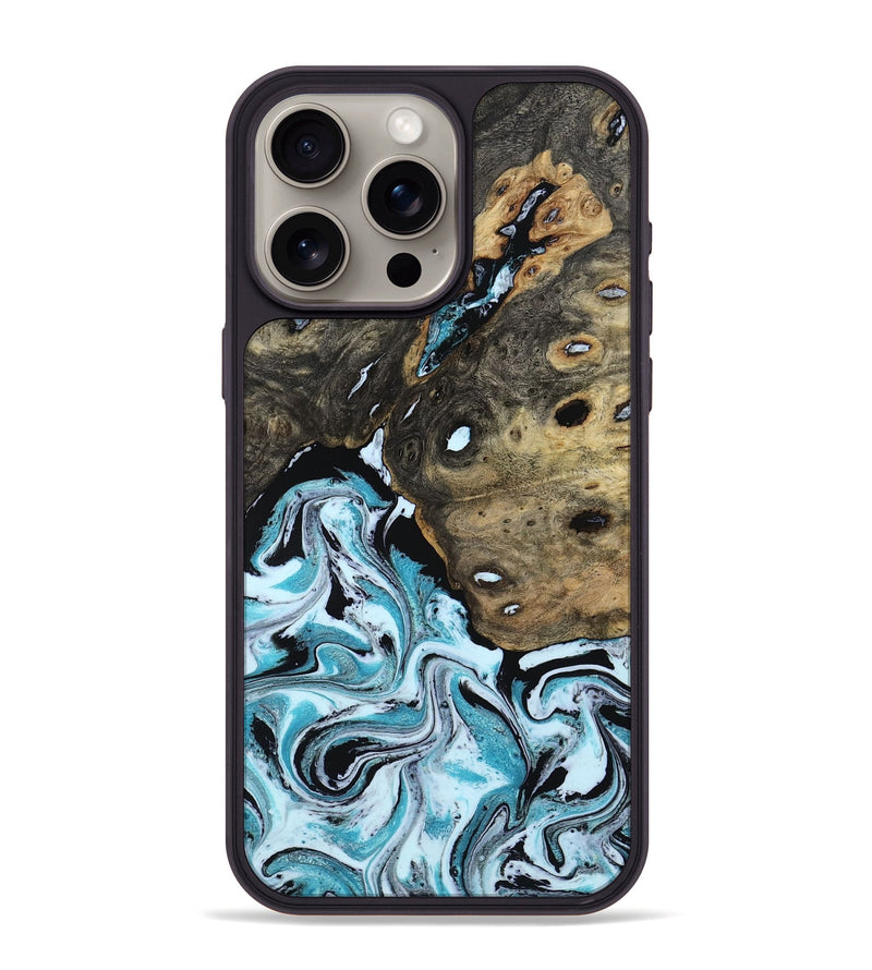 iPhone 15 Pro Max Wood Phone Case - Ethan (Blue, 801799)
