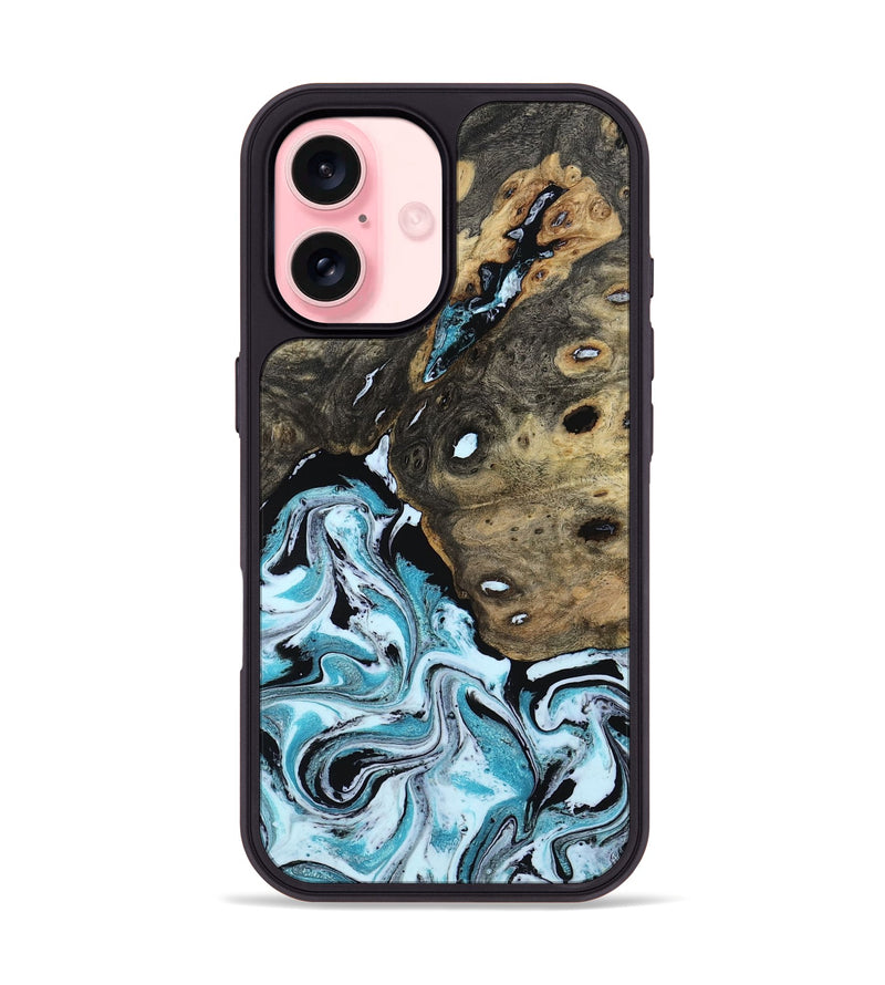 iPhone 16 Wood Phone Case - Ethan (Blue, 801799)