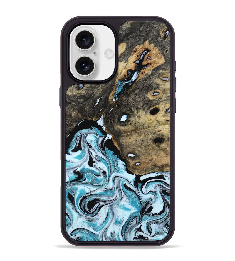 iPhone 16 Plus Wood Phone Case - Ethan (Blue, 801799)
