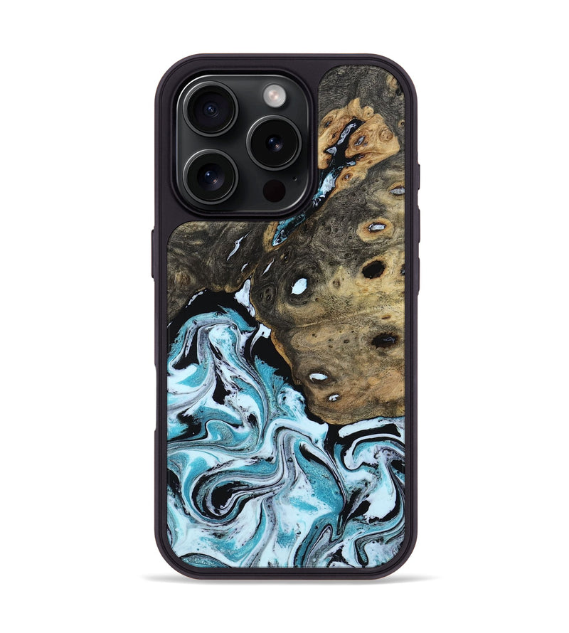 iPhone 16 Pro Wood Phone Case - Ethan (Blue, 801799)