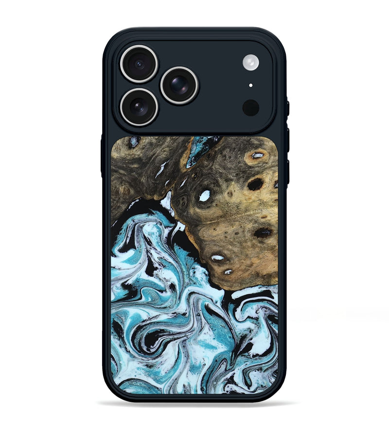 iPhone 17 Pro Max Wood Phone Case - Ethan (Blue, 801799)