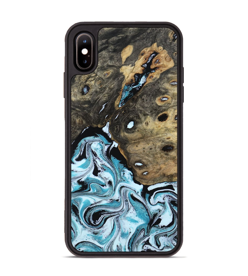 iPhone Xs Max Wood Phone Case - Ethan (Blue, 801799)