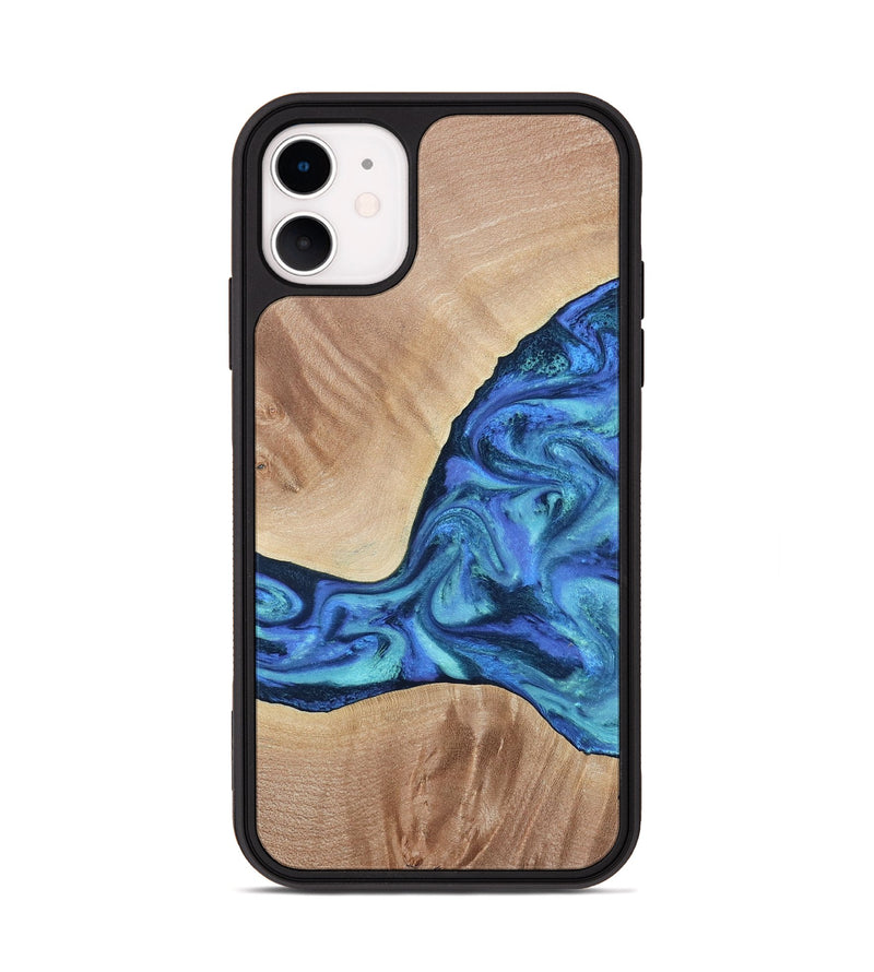 iPhone 11 Wood Phone Case - Zetta (Blue, 801800)