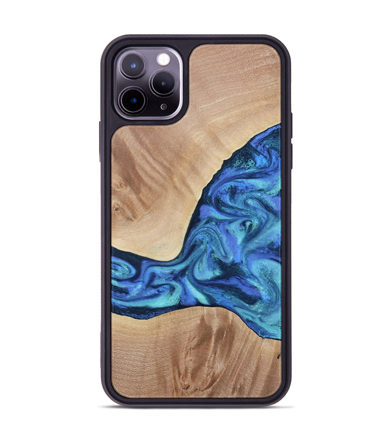 iPhone 11 Pro Max Wood Phone Case - Zetta (Blue, 801800)