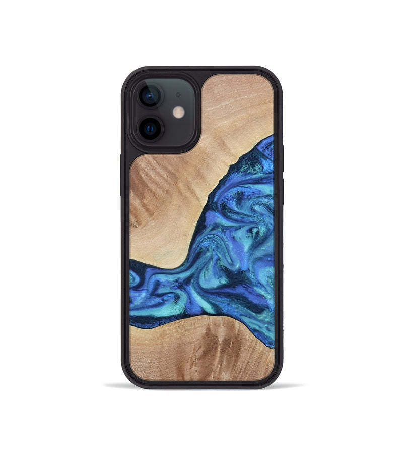 iPhone 12 mini Wood Phone Case - Zetta (Blue, 801800)