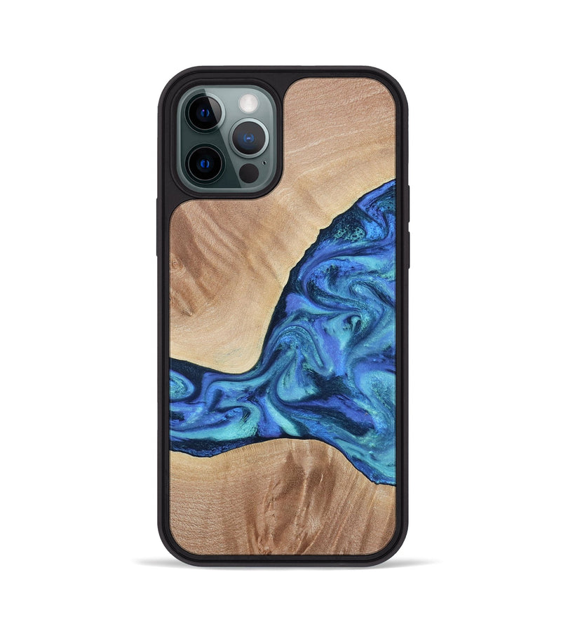 iPhone 12 Pro Wood Phone Case - Zetta (Blue, 801800)
