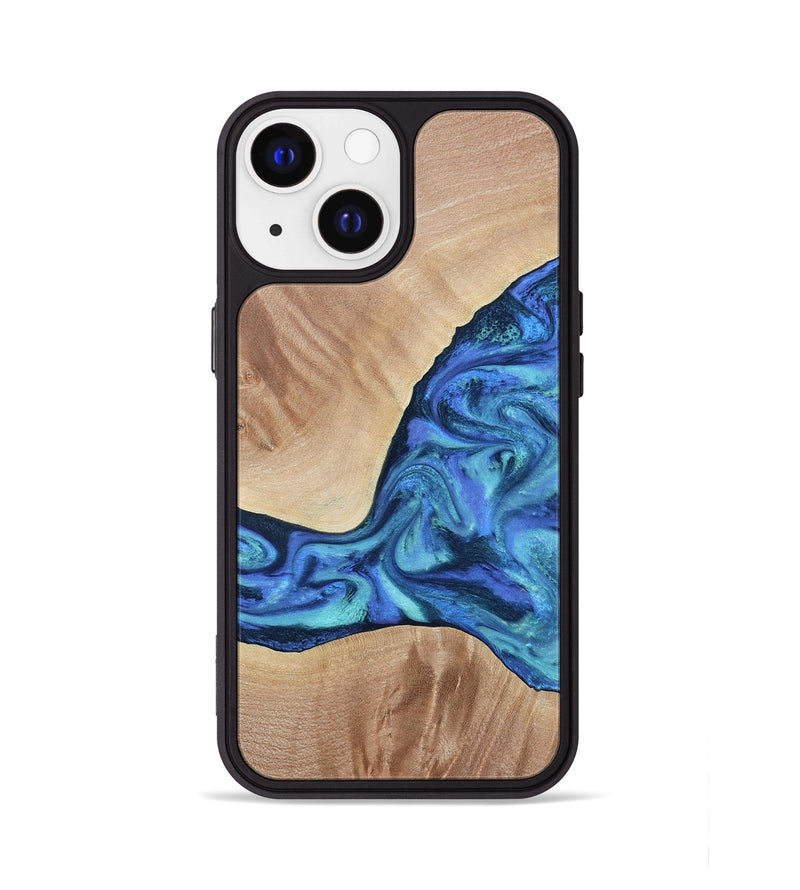 iPhone 13 Wood Phone Case - Zetta (Blue, 801800)