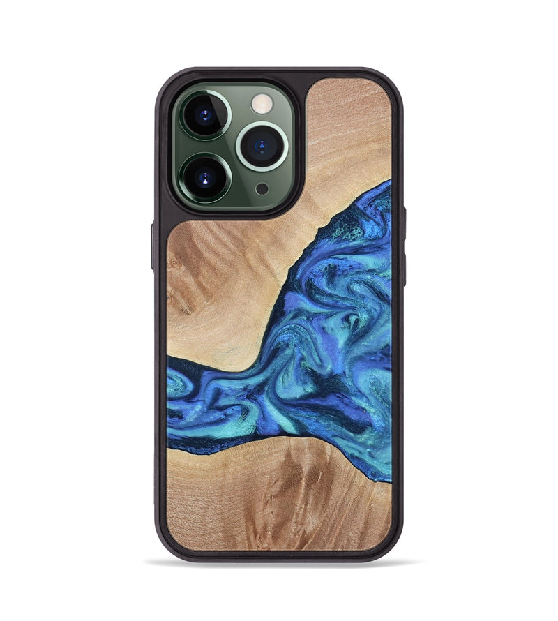iPhone 13 Pro Wood Phone Case - Zetta (Blue, 801800)