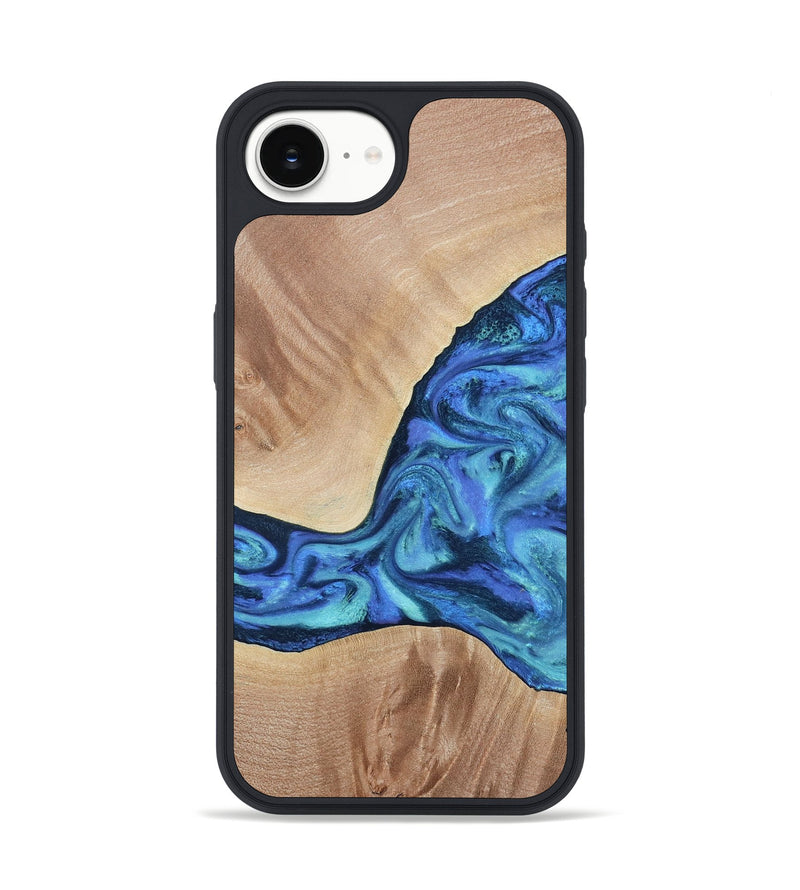iPhone 16e Wood Phone Case - Zetta (Blue, 801800)