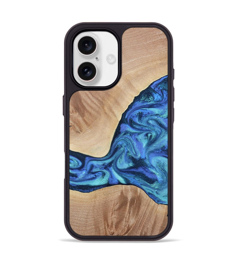 iPhone 17 Wood Phone Case - Zetta (Blue, 801800)