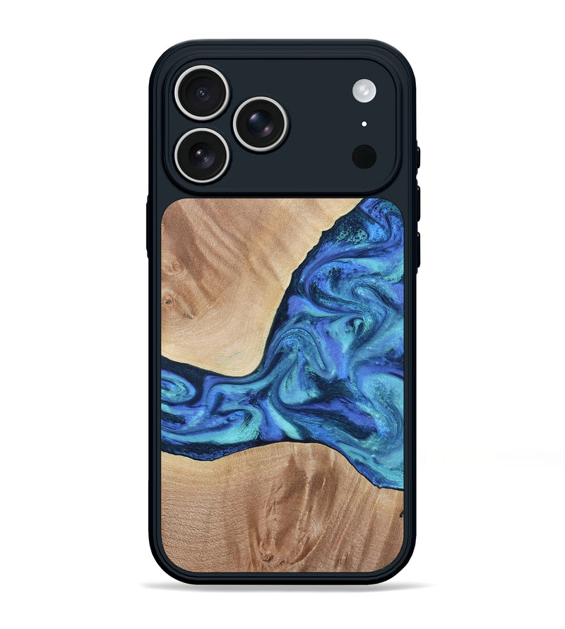 iPhone 17 Pro Max Wood Phone Case - Zetta (Blue, 801800)