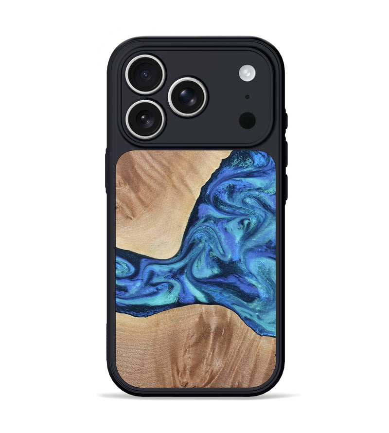 iPhone 17 Pro Wood Phone Case - Zetta (Blue, 801800)