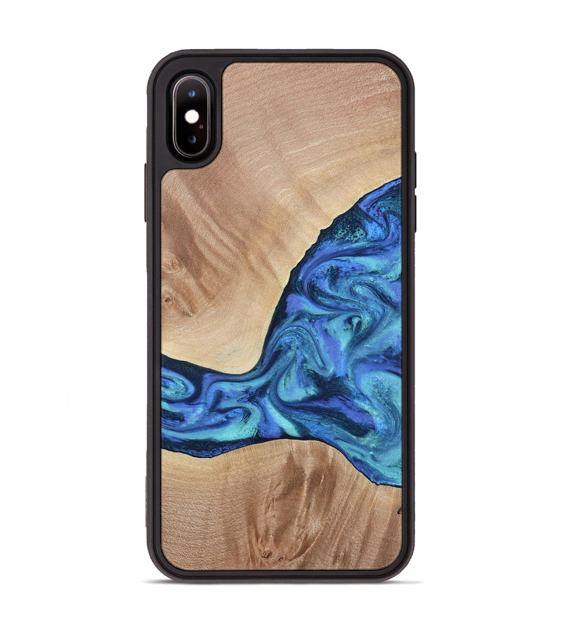 iPhone Xs Max Wood Phone Case - Zetta (Blue, 801800)