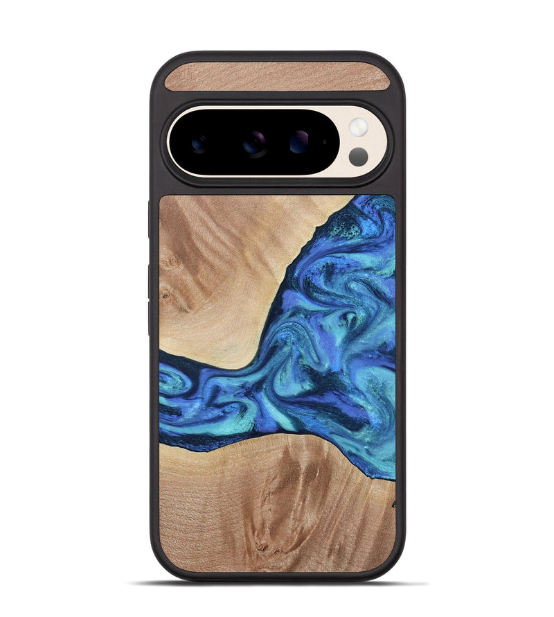 Pixel 10 Wood Phone Case - Zetta (Blue, 801800)