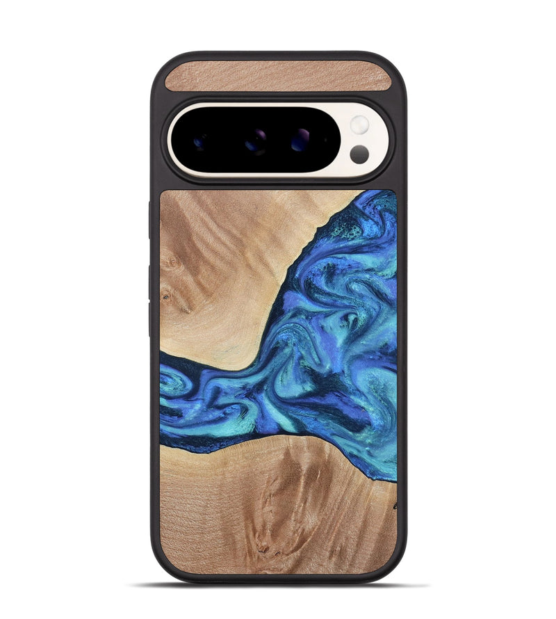Pixel 9 Pro Wood Phone Case - Zetta (Blue, 801800)