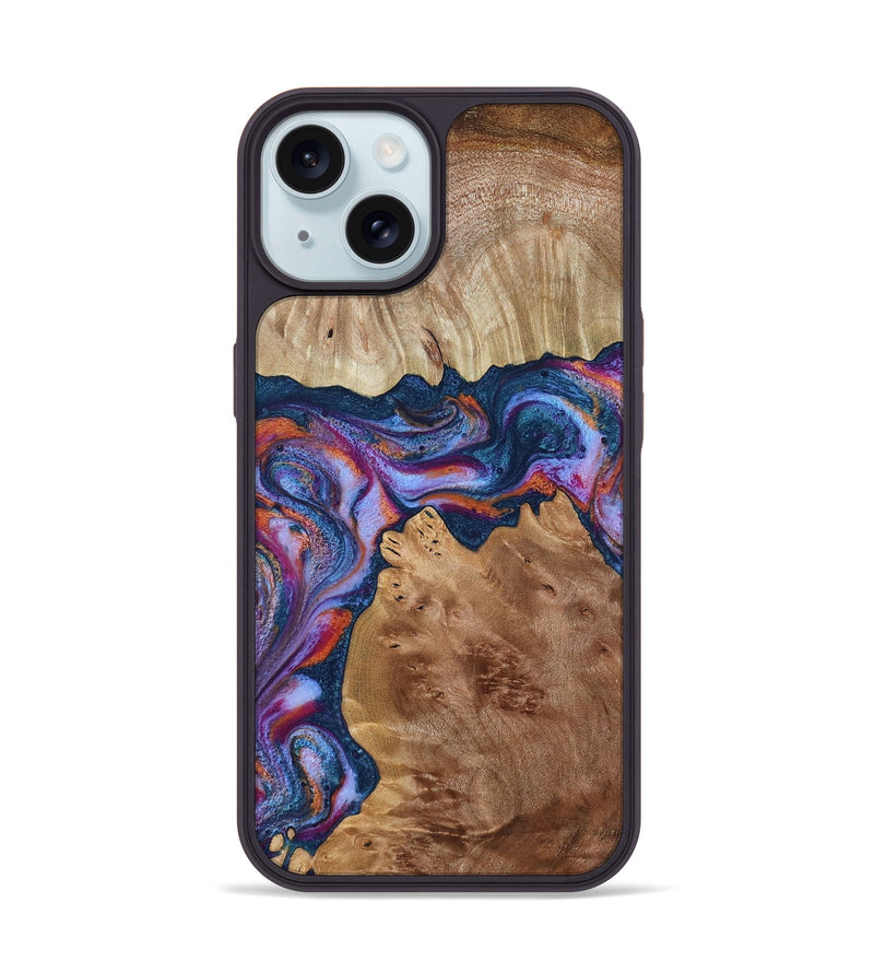 iPhone 15 Wood Phone Case - Makai (Blue, 801801)