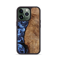 iPhone 13 Pro Wood Phone Case - Stephan (Blue, 801802)