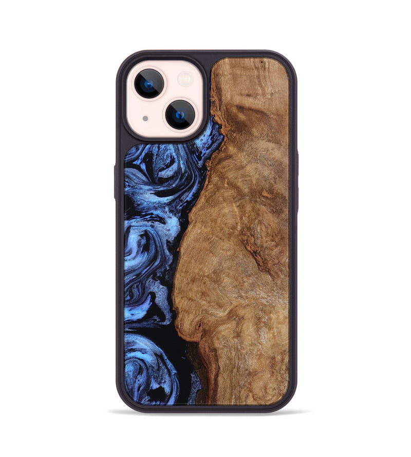 iPhone 14 Wood Phone Case - Stephan (Blue, 801802)