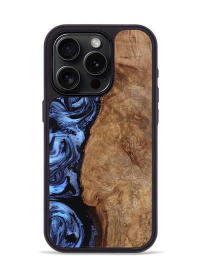 iPhone 15 Pro Wood Phone Case - Stephan (Blue, 801802)