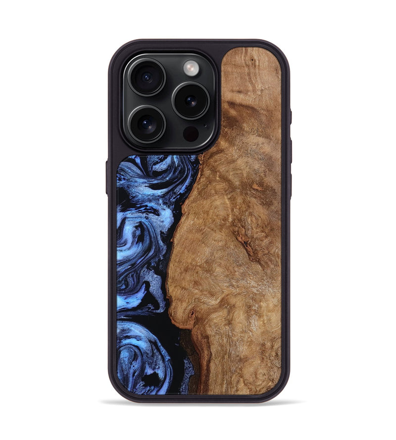iPhone 15 Pro Wood Phone Case - Stephan (Blue, 801802)