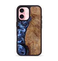 iPhone 16 Wood Phone Case - Stephan (Blue, 801802)