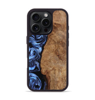 iPhone 16 Pro Wood Phone Case - Stephan (Blue, 801802)