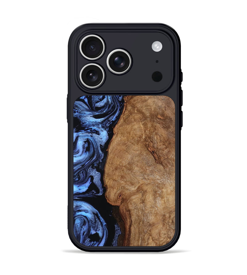 iPhone 17 Pro Wood Phone Case - Stephan (Blue, 801802)