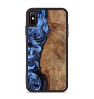 iPhone Xs Max Wood Phone Case - Stephan (Blue, 801802)