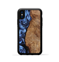 iPhone Xs Wood Phone Case - Stephan (Blue, 801802)