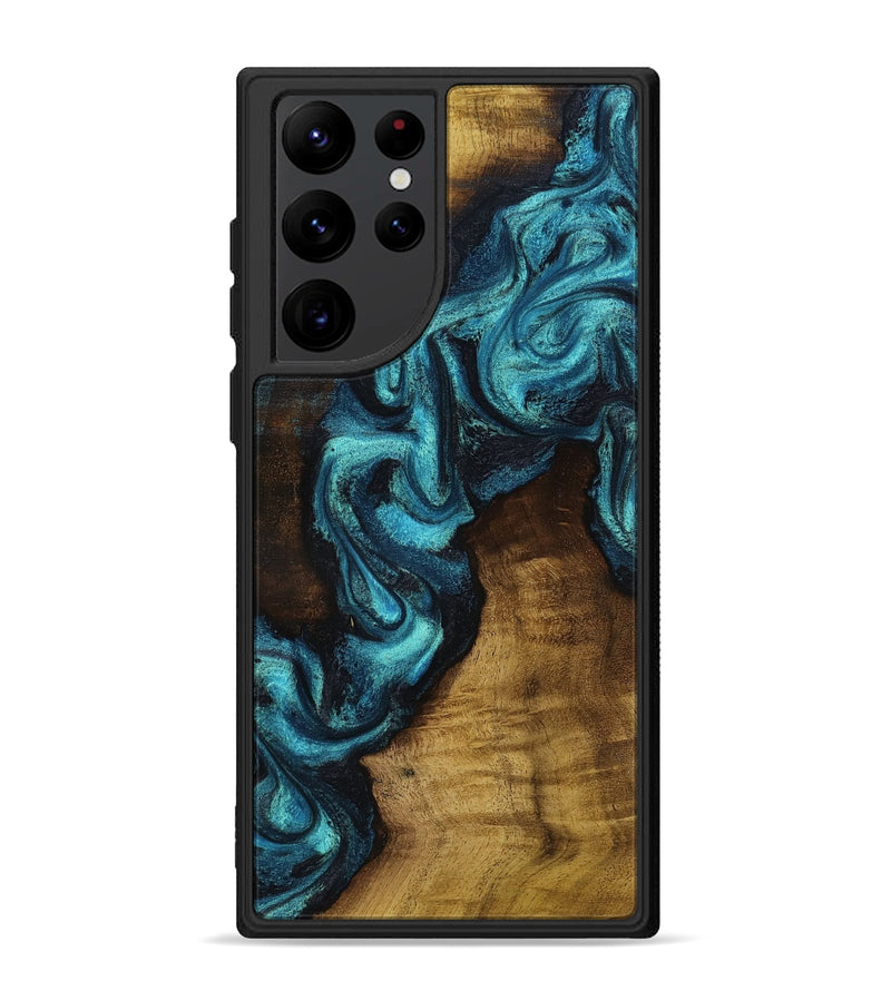 Galaxy S22 Ultra Wood Phone Case - Marcia (Blue, 801803)