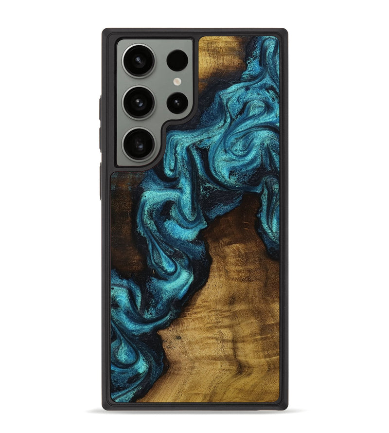 Galaxy S23 Ultra Wood Phone Case - Marcia (Blue, 801803)