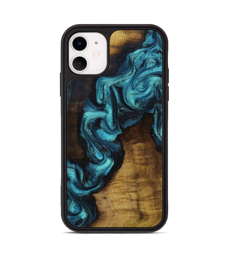 iPhone 11 Wood Phone Case - Marcia (Blue, 801803)