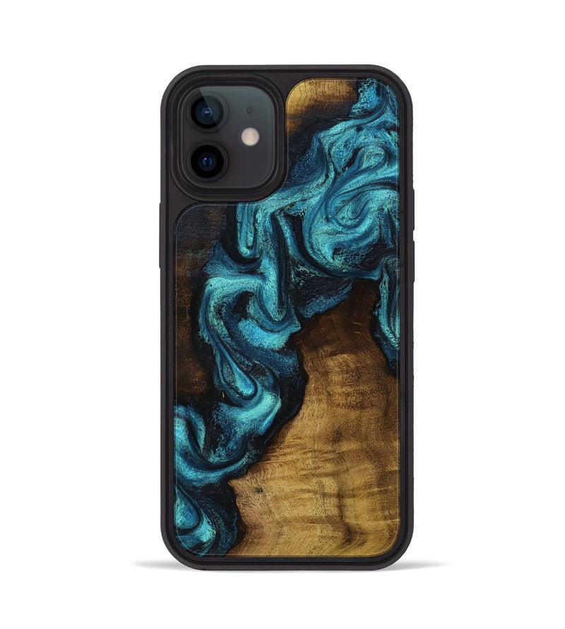 iPhone 12 Wood Phone Case - Marcia (Blue, 801803)