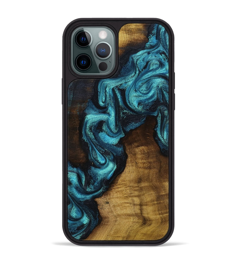 iPhone 12 Pro Max Wood Phone Case - Marcia (Blue, 801803)