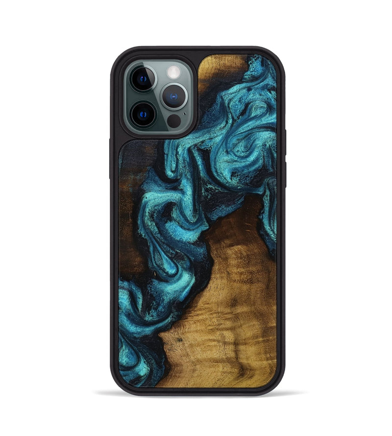 iPhone 12 Pro Wood Phone Case - Marcia (Blue, 801803)