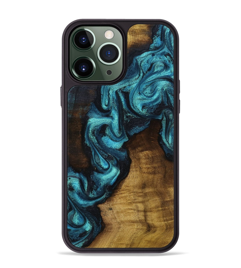 iPhone 13 Pro Max Wood Phone Case - Marcia (Blue, 801803)