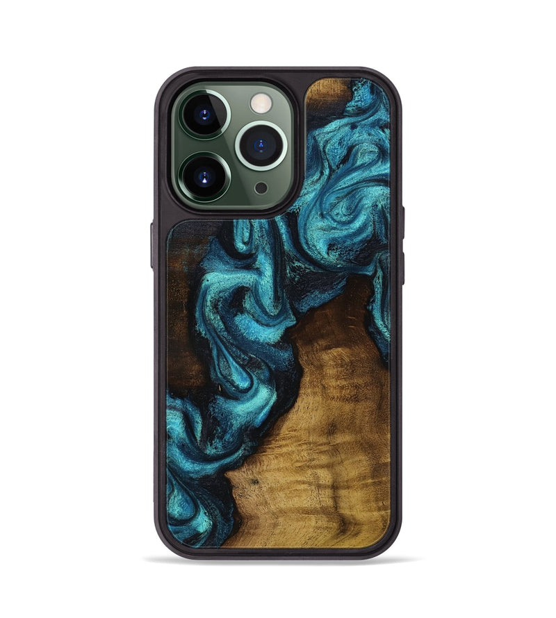 iPhone 13 Pro Wood Phone Case - Marcia (Blue, 801803)