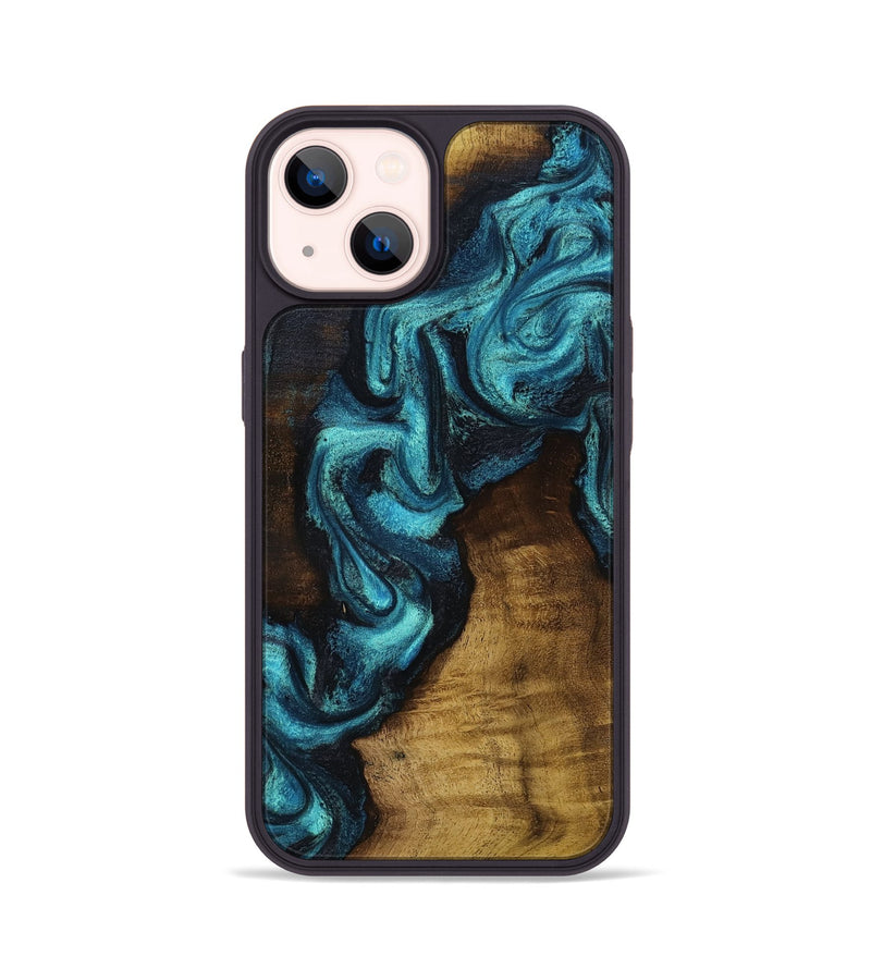 iPhone 14 Wood Phone Case - Marcia (Blue, 801803)