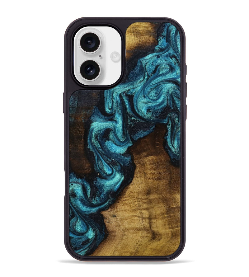 iPhone 16 Plus Wood Phone Case - Marcia (Blue, 801803)