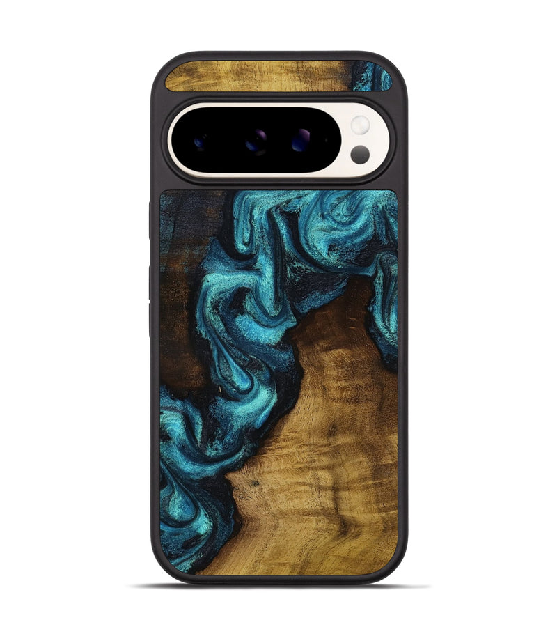 Pixel 9 Wood Phone Case - Marcia (Blue, 801803)