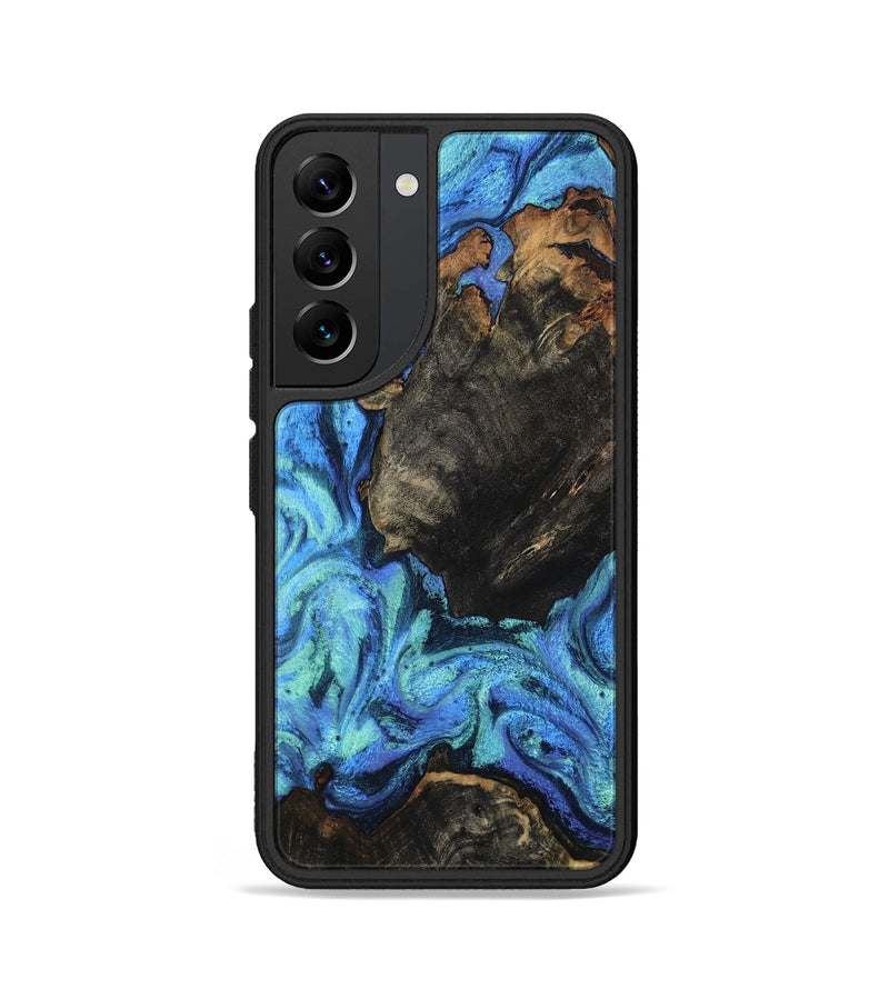 Galaxy S22 Wood Phone Case - Loren (Blue, 801804)