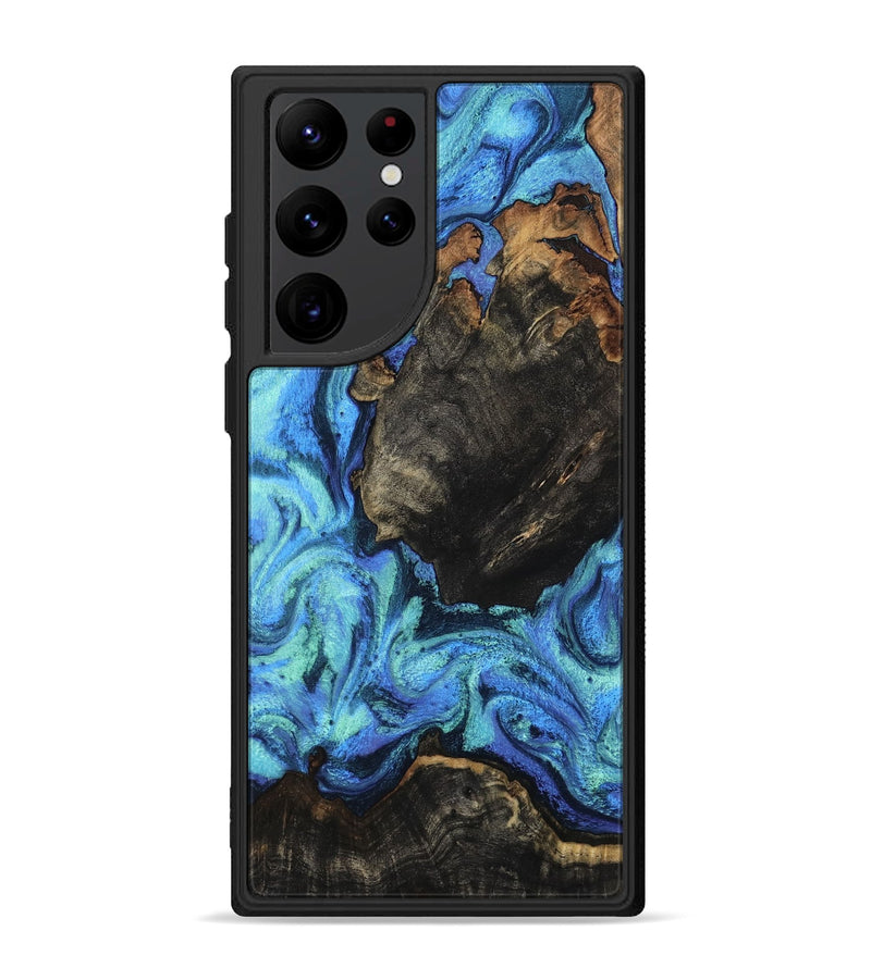 Galaxy S22 Ultra Wood Phone Case - Loren (Blue, 801804)