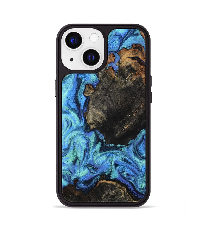 iPhone 13 Wood Phone Case - Loren (Blue, 801804)