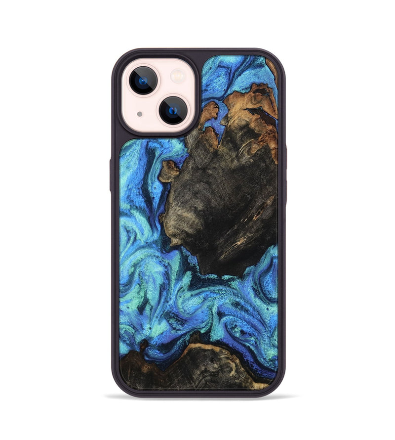 iPhone 14 Wood Phone Case - Loren (Blue, 801804)
