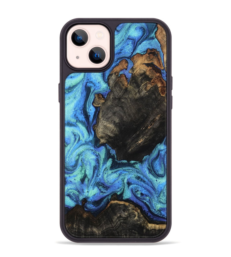 iPhone 14 Plus Wood Phone Case - Loren (Blue, 801804)