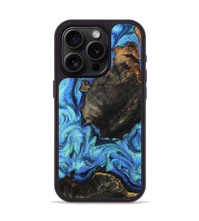 iPhone 15 Pro Wood Phone Case - Loren (Blue, 801804)